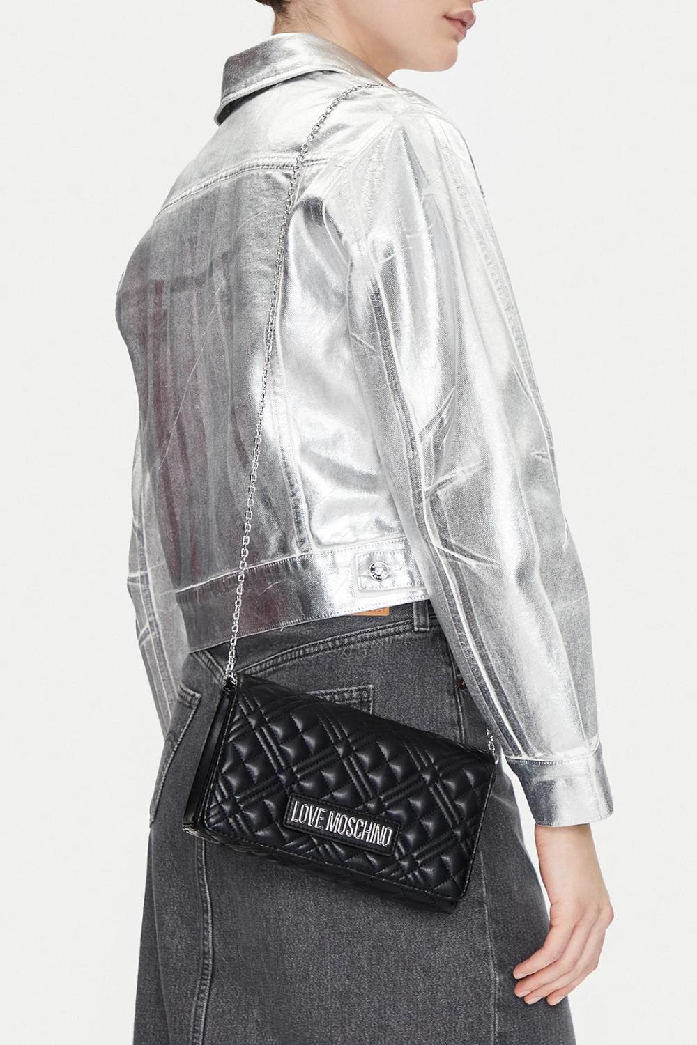 Pochette trapuntata Love Moschino con logo lettering e catena JC4079PP1O LA000B Love Moschino 