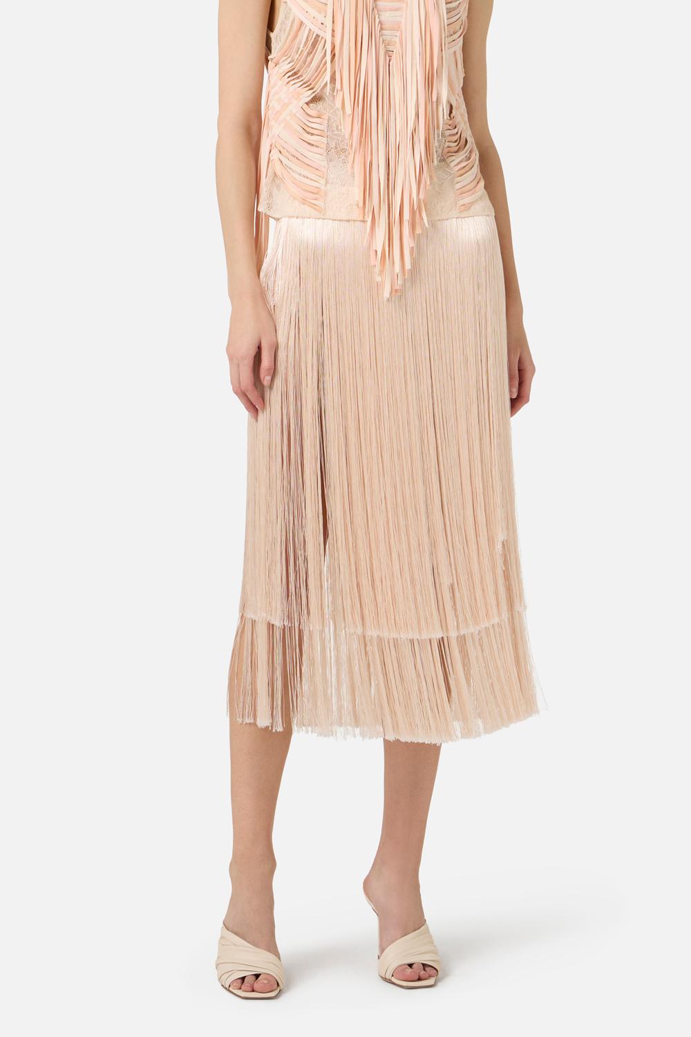 Gonna con frange GO196 63E2EA1 Elisabetta Franchi 