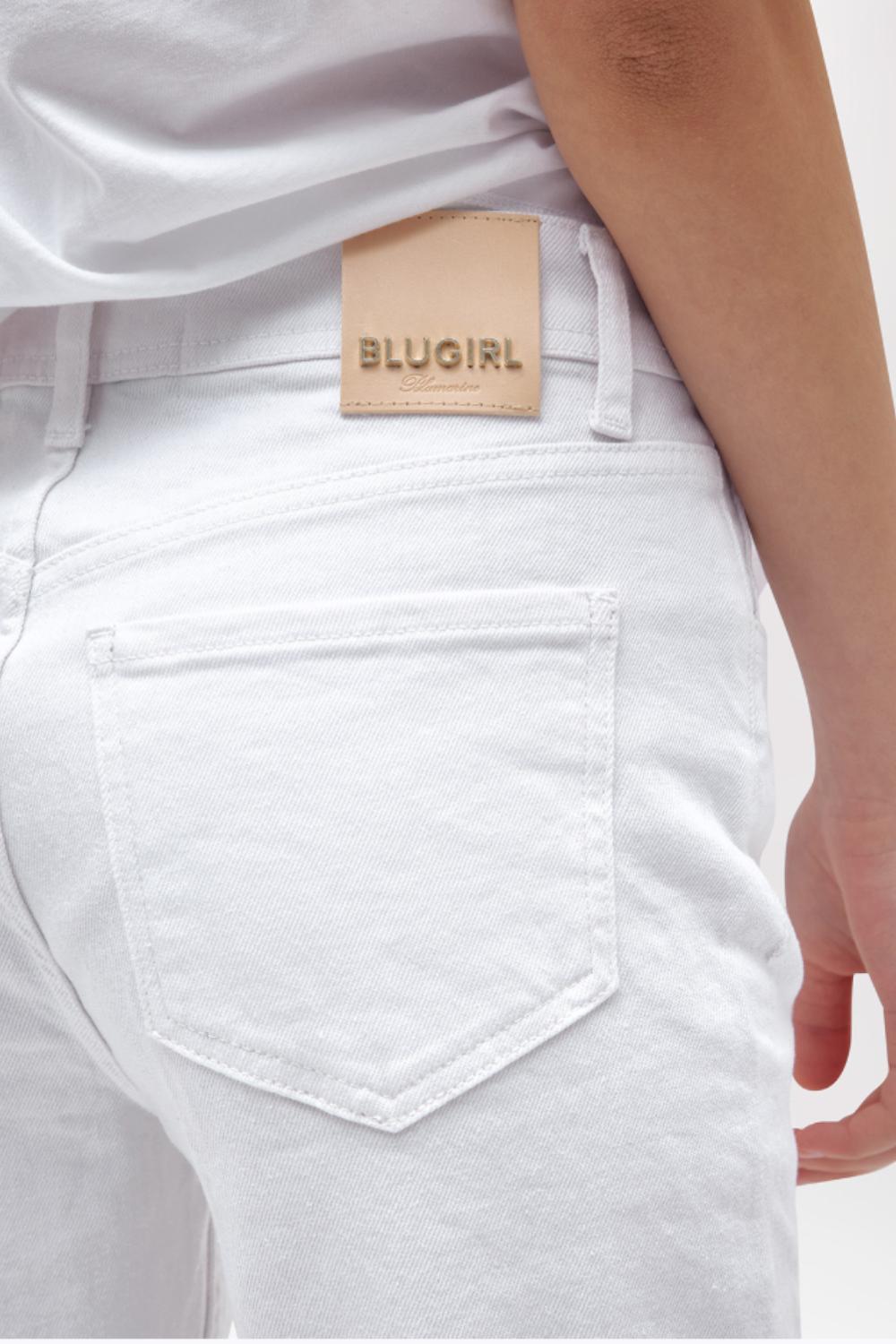 PANTALONI IN GABARDINA CON ROSE INTAGLIATE<BR/> RA5116 T691014300 Blugirl 