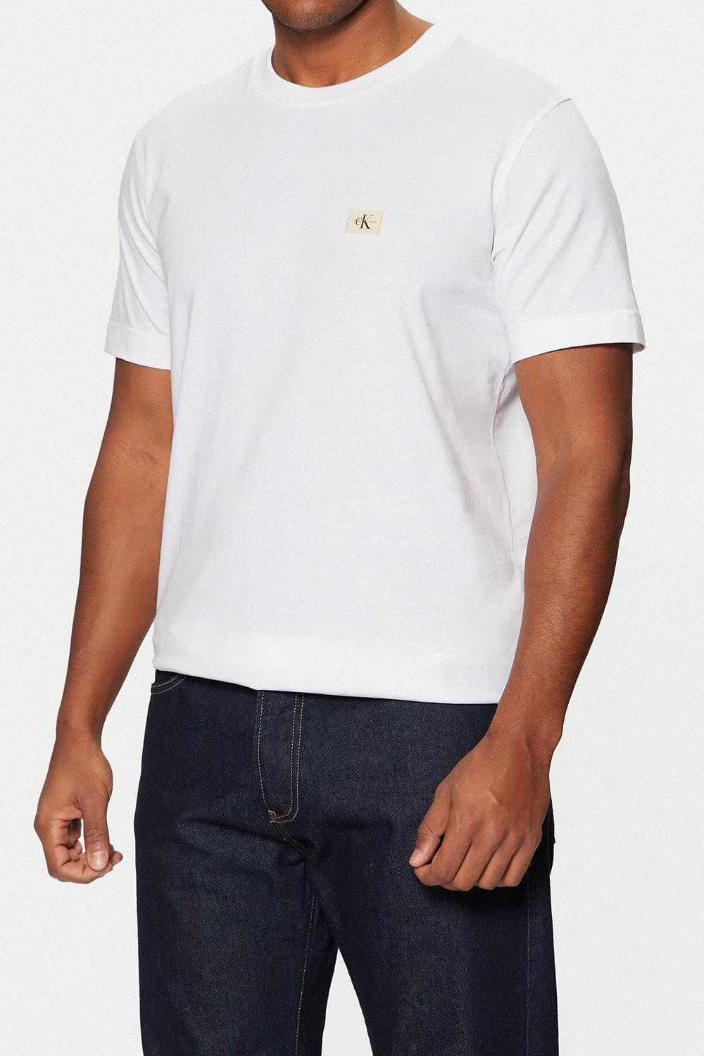 T-Shirt girocollo in cotone <BR/> J30J327100 YAF Calvin Klein 