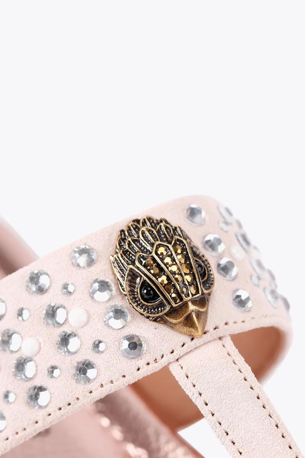 Sandalo Kensington Crystal T-Bar in pelle scamosciata 5385253209 /PINK Kurt Geiger London 