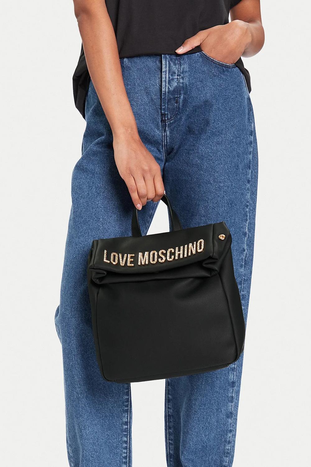 Zaino in Ecopelle con Logo Dorato JC4306PP0N KD000A Love Moschino 
