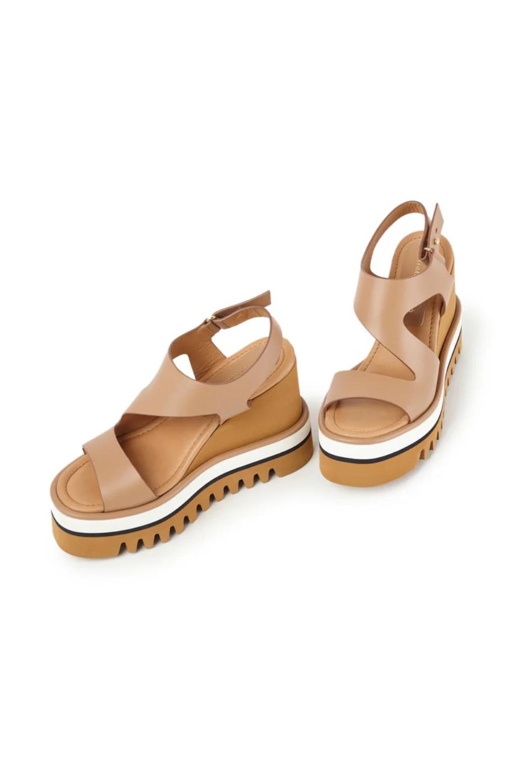 Sandalo con zeppa Paloma Barcelò Zarine in pelle ZARINE CAMEL Paloma Barcelò 