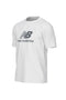 t-shirt girocollo a manica corta in cotone con scritta logo grande sul petto al centro MT41502 WT New Balance 