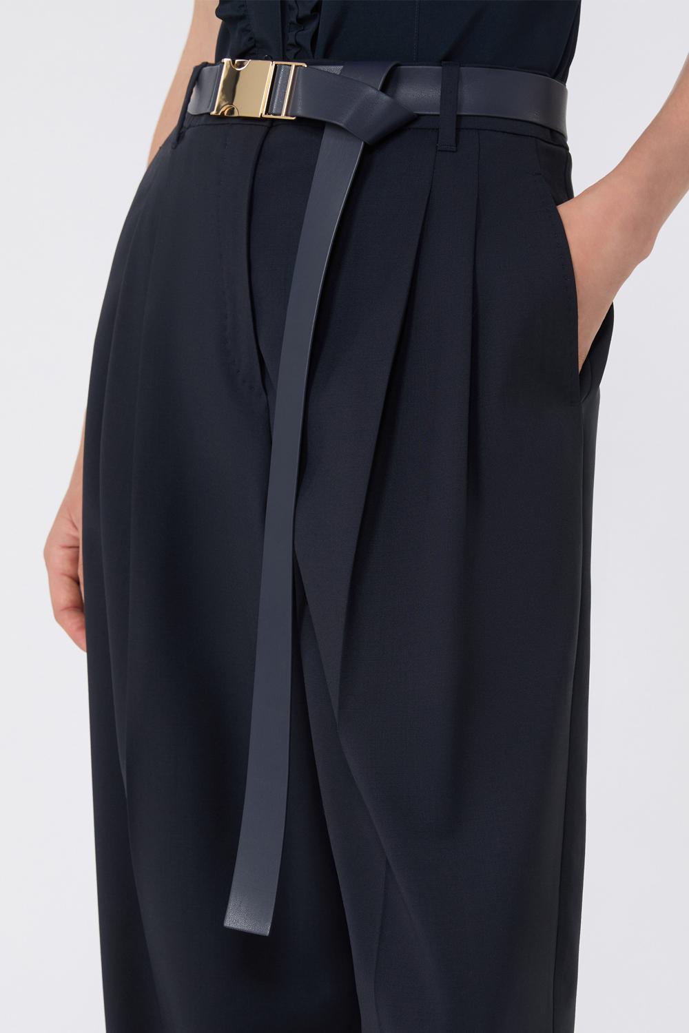 Pantalone in tela di lana<BR/> BERGAMO 028BLU NOTTE Max Mara Studio 