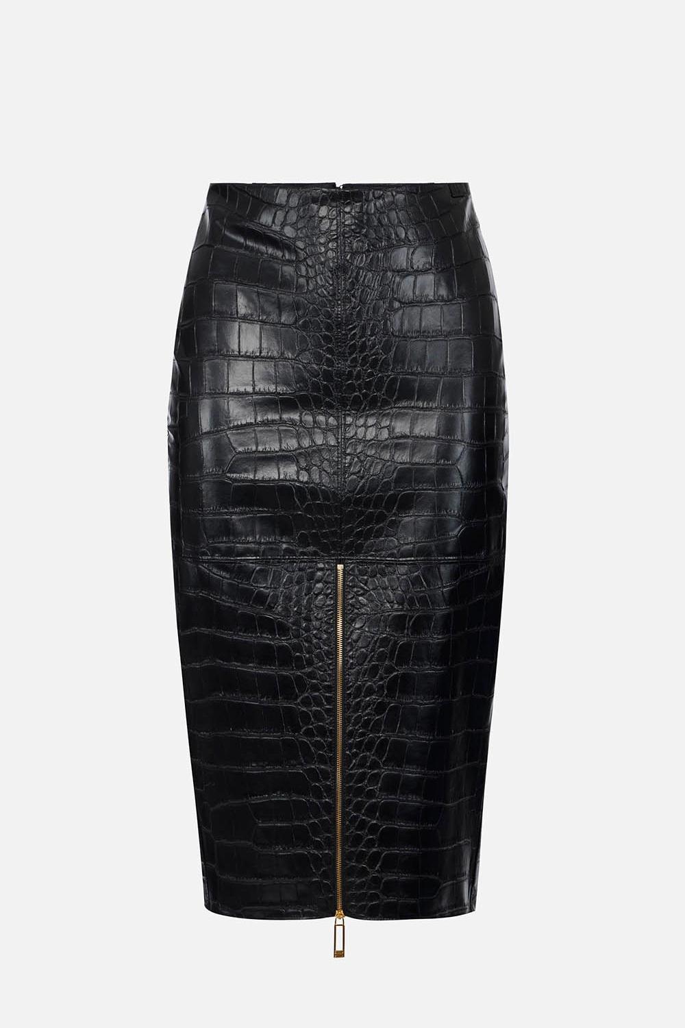Gonna con texture stampa cocco<BR/> GO108 58E2110 Elisabetta Franchi 