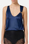 Canotta in jersey lucido con logo gioiello<BR/> CN001 51E2DC8 Elisabetta Franchi 
