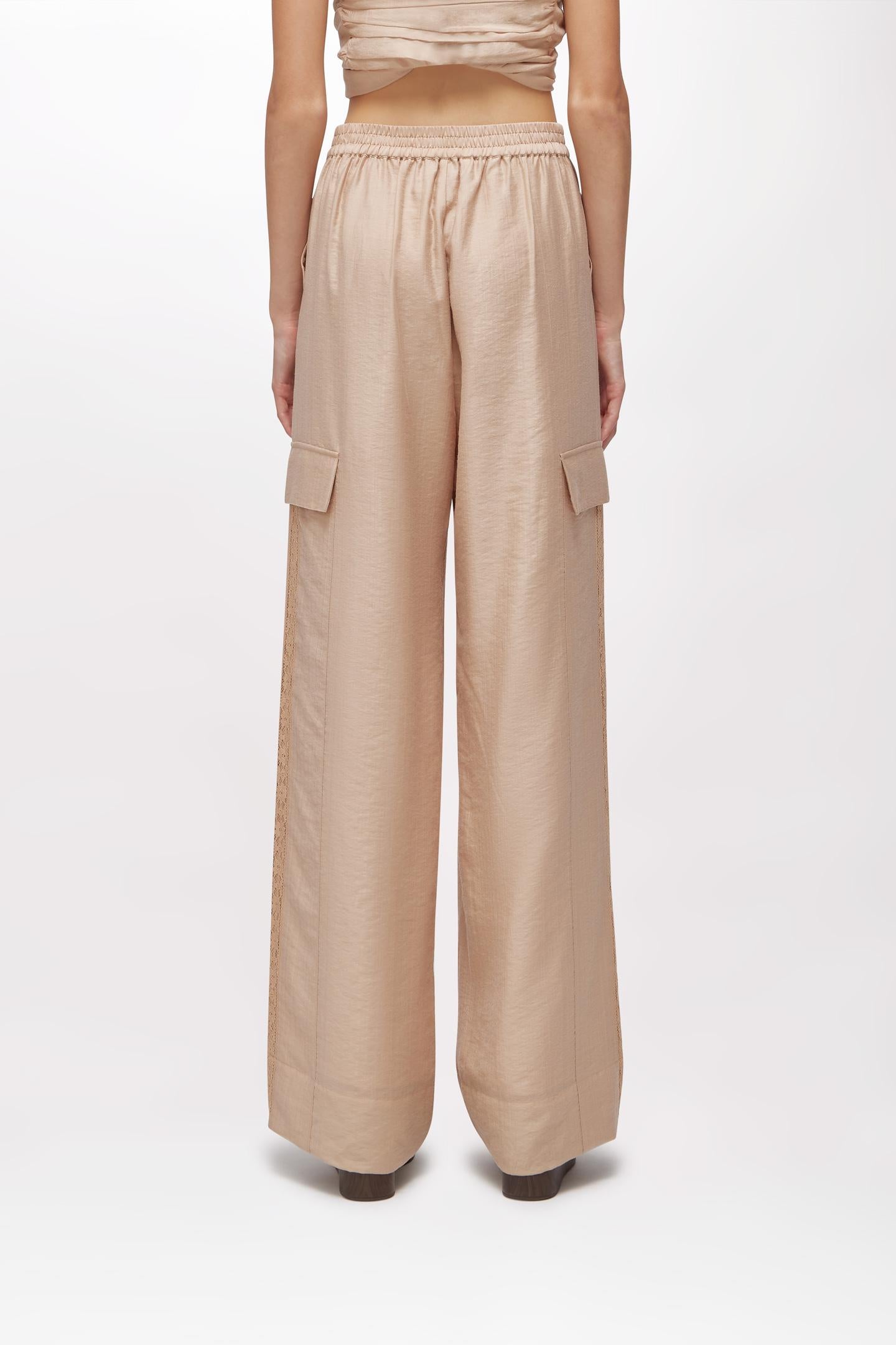 PANTALONI AMPI IN LYOCELL E PIZZO RA6061 T486A61212 Blugirl 