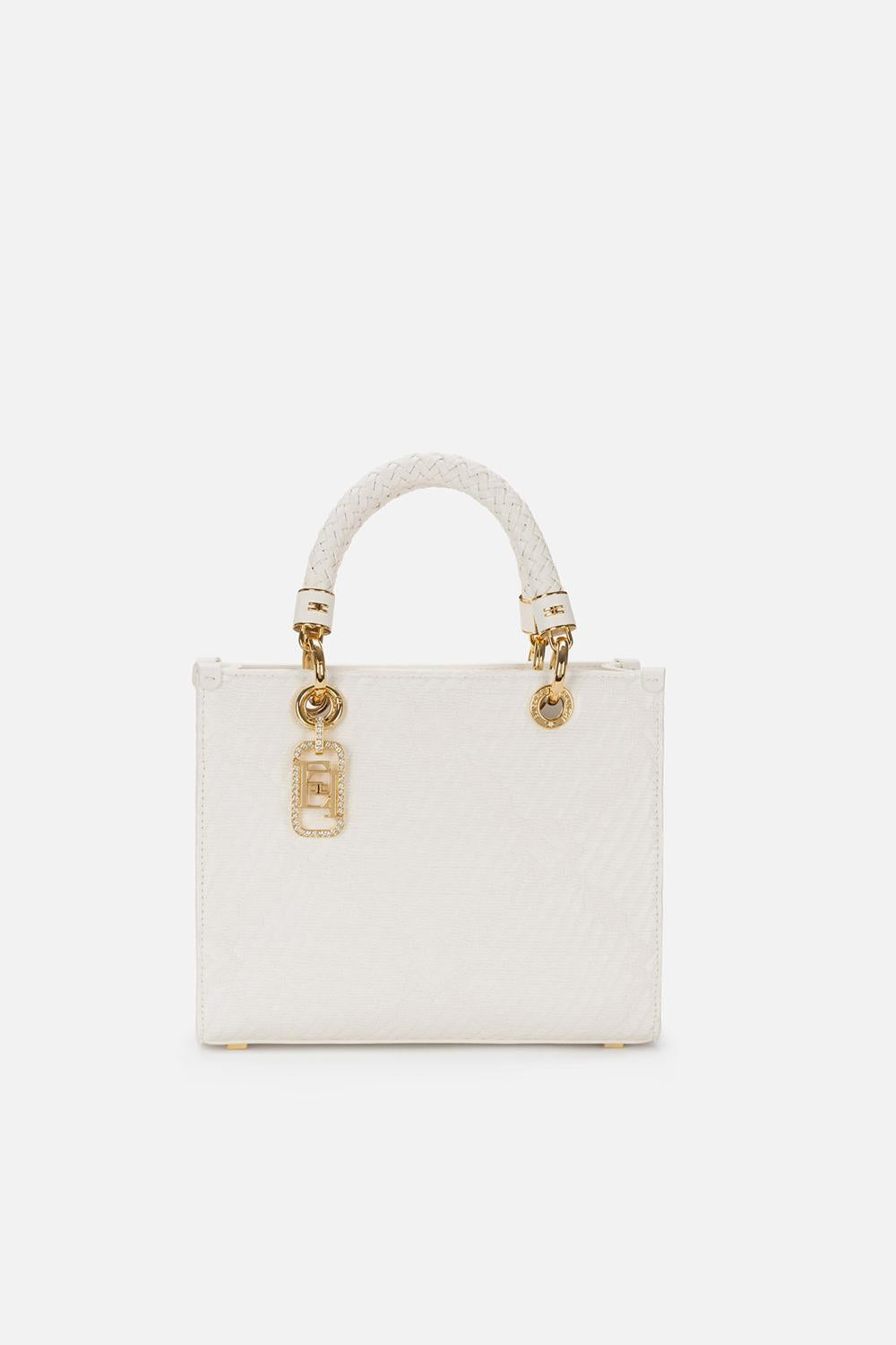 Borsa a mano piccola in tessuto con charms BS13A 51E2360 Elisabetta Franchi 