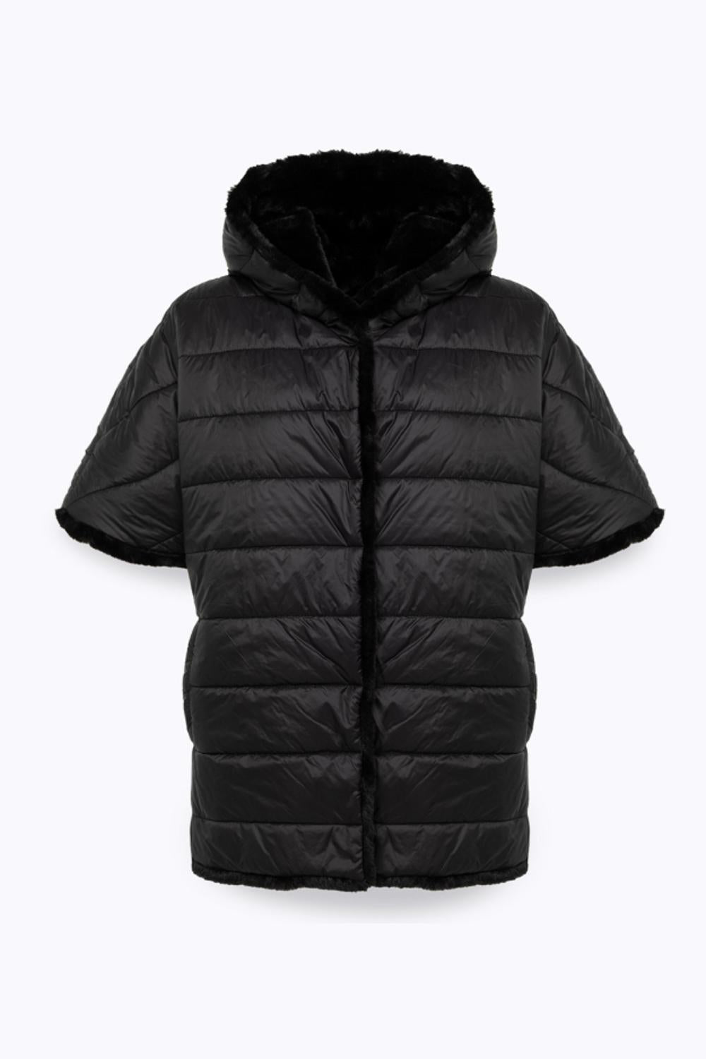 Cappa reversibile in faux fur con cappuccio PF5004 T030022222 Blugirl 