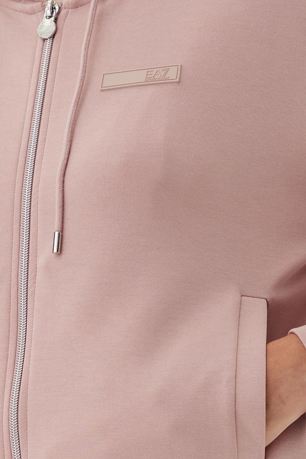 tuta completa in soft interlock (effetto modal) con collana di strass e cappuccio, vestibilità over 7W000119 AF12643U4079 EA7 Emporio Armani 