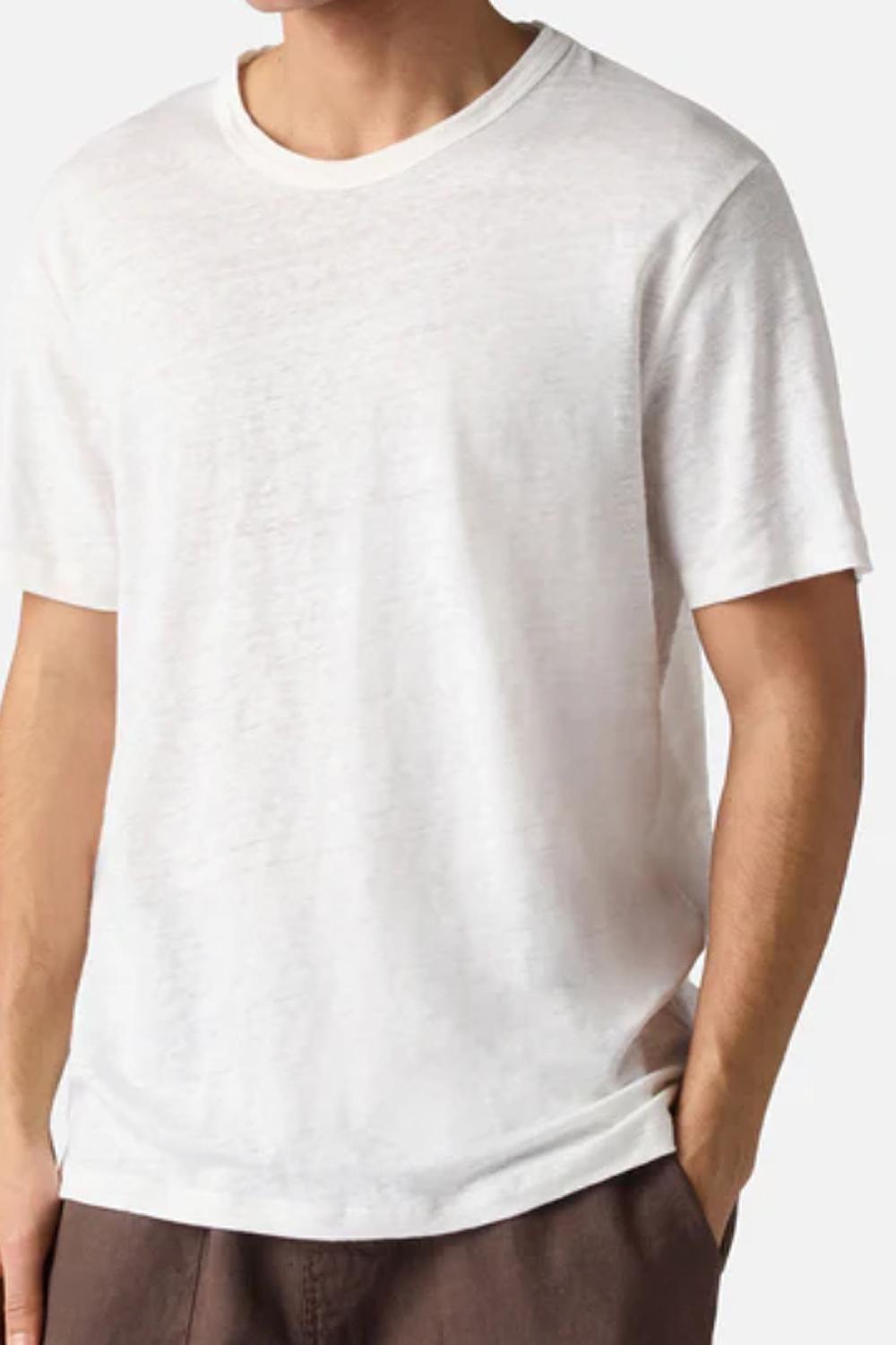 T-shirt Ecstasea mc2 in puro lino blu con logo ricamato ECS0003 -01138L Mc2 Saint Barth 