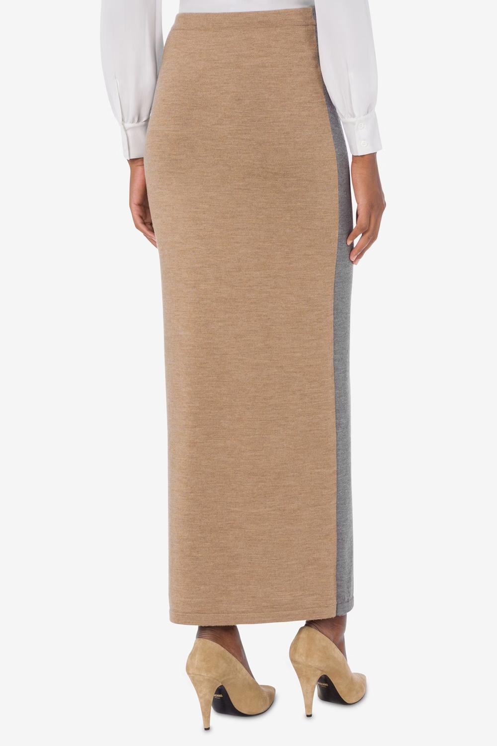 Gonna bicolor in lana merino extrafine<BR/> 0186 54011485 Moschino Couture 