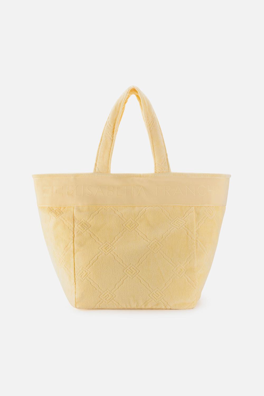 Tote in spugna jacquard con logo<BR/> BS42F 51E2DC7 Elisabetta Franchi 