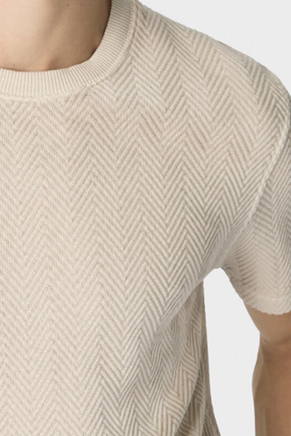 T-shirt Uomo Girocollo in Cotone e Viscosa con Motivo Zigzag US26SL06 BR014P40210 Missoni 