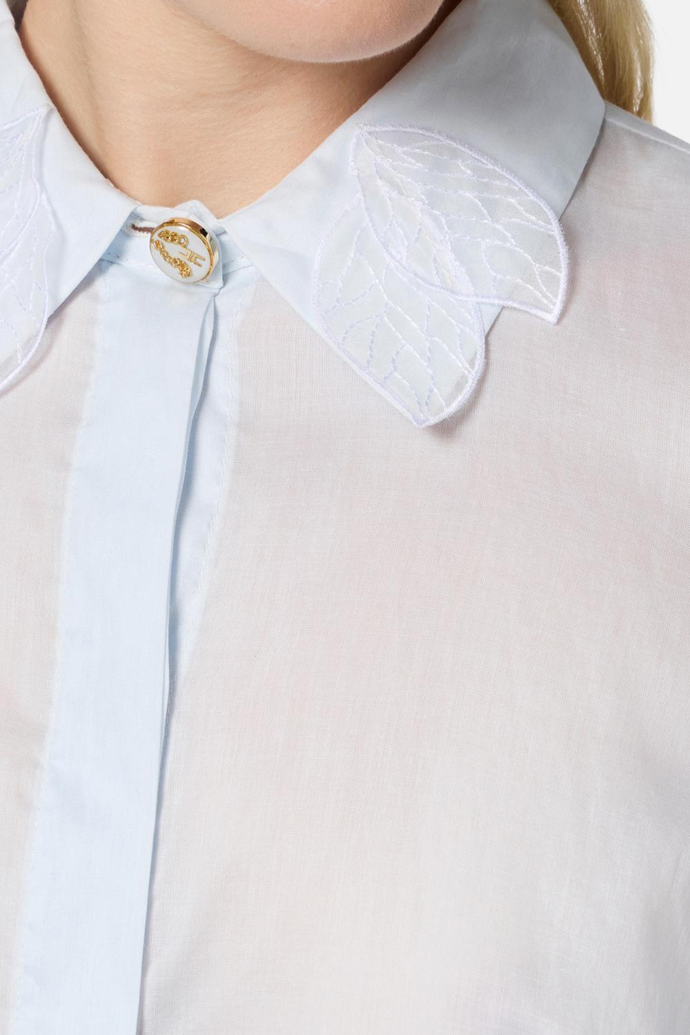 Camicia in mussola con maniche a balza<BR/> CA057 51E2A28 Elisabetta Franchi 