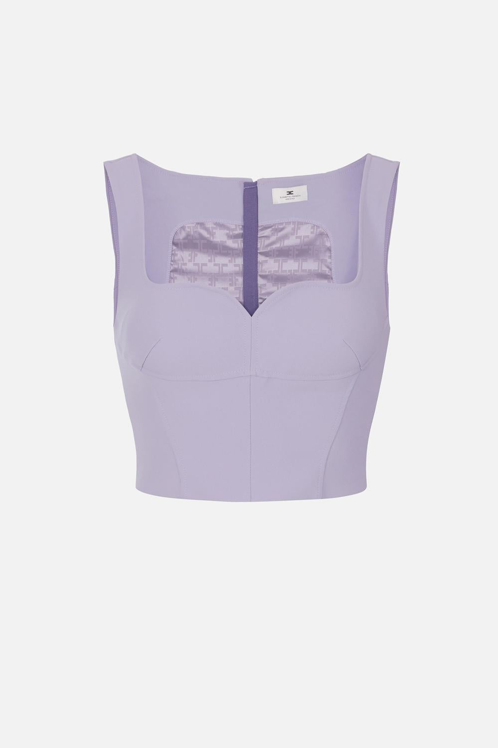 Top in doppio crêpe stretch TO041 61E2EV7 Elisabetta Franchi 