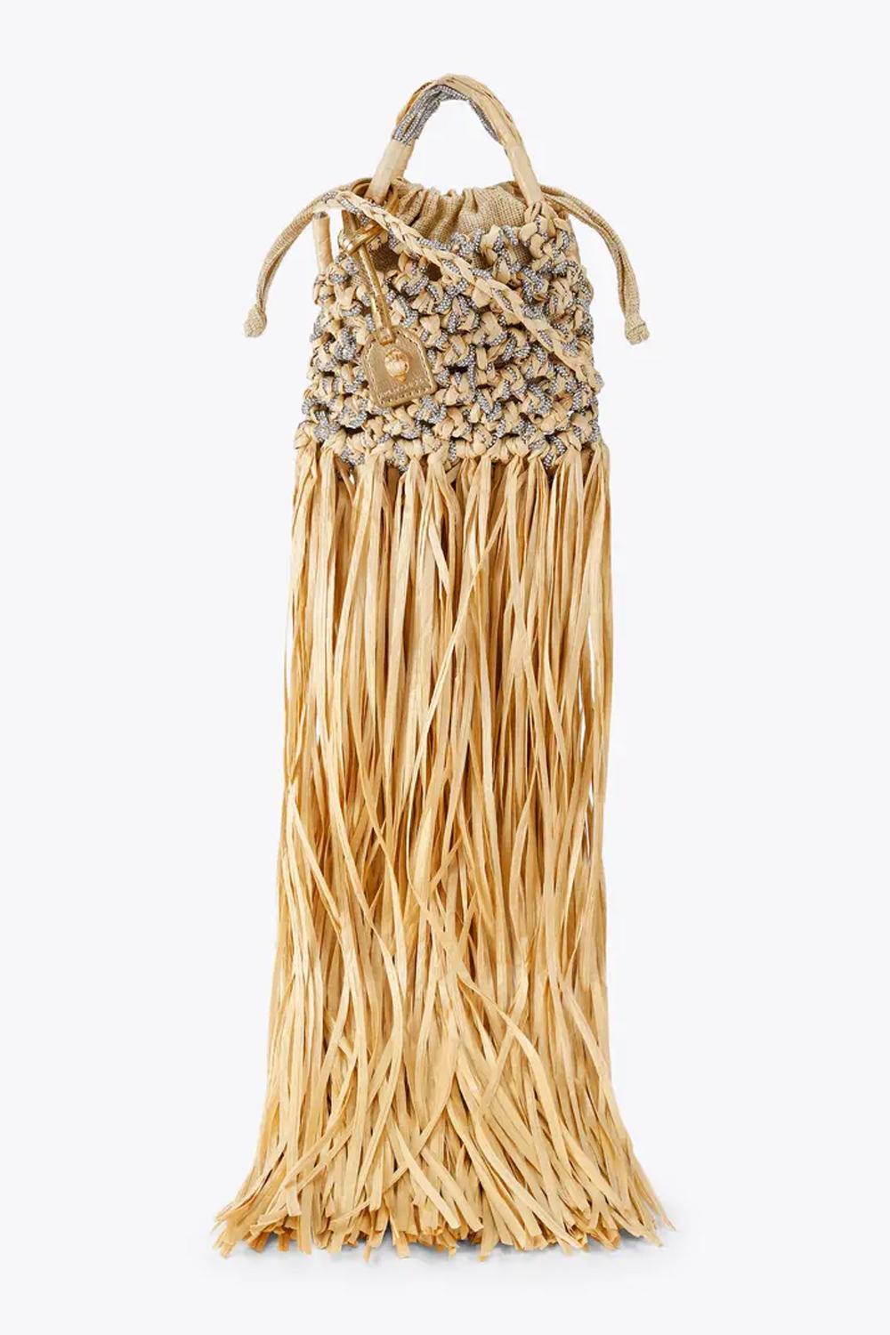 Mini Borsa Donna in Macramé con Cristalli e Tracolla 5032440999 /BEIGE Kurt Geiger London 