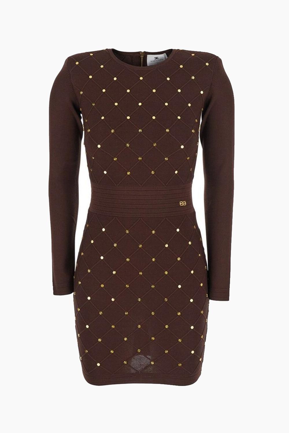 Mini abito in maglia con dettagli gioiello<BR/> AM25S 57E2EA3 Elisabetta Franchi 