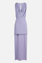 Abito in georgette di viscosa e crêpe con coda AB915 61E2EV7 Elisabetta Franchi 