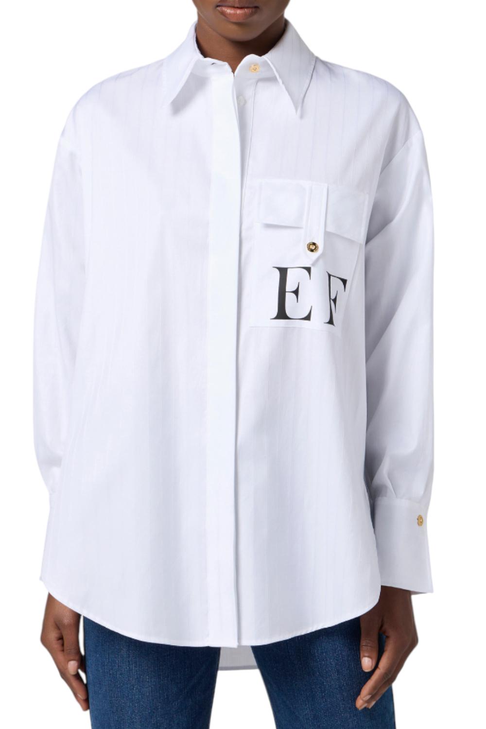 Camicia in popeline di cotone a righe<BR/> CA121 56E2100 Elisabetta Franchi 