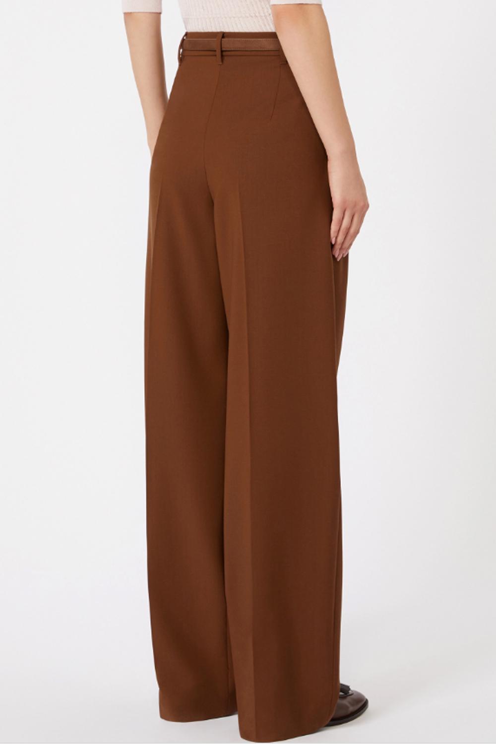 Pantalone fluido in lana MSTBACIO 003CIOCCOLATO Max Mara Studio 