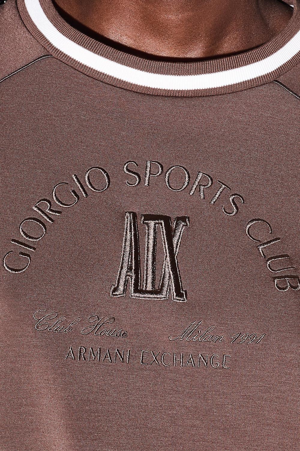Felpa girocollo in stile college con logo e profili XW002072 AF10804U6136 Armani Exchange 