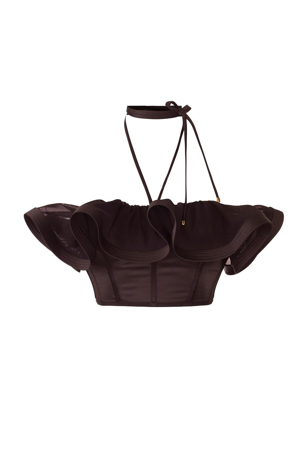 Top Bandeau in Satin con Maxi Ruffle TO039 62E2644 Elisabetta Franchi 