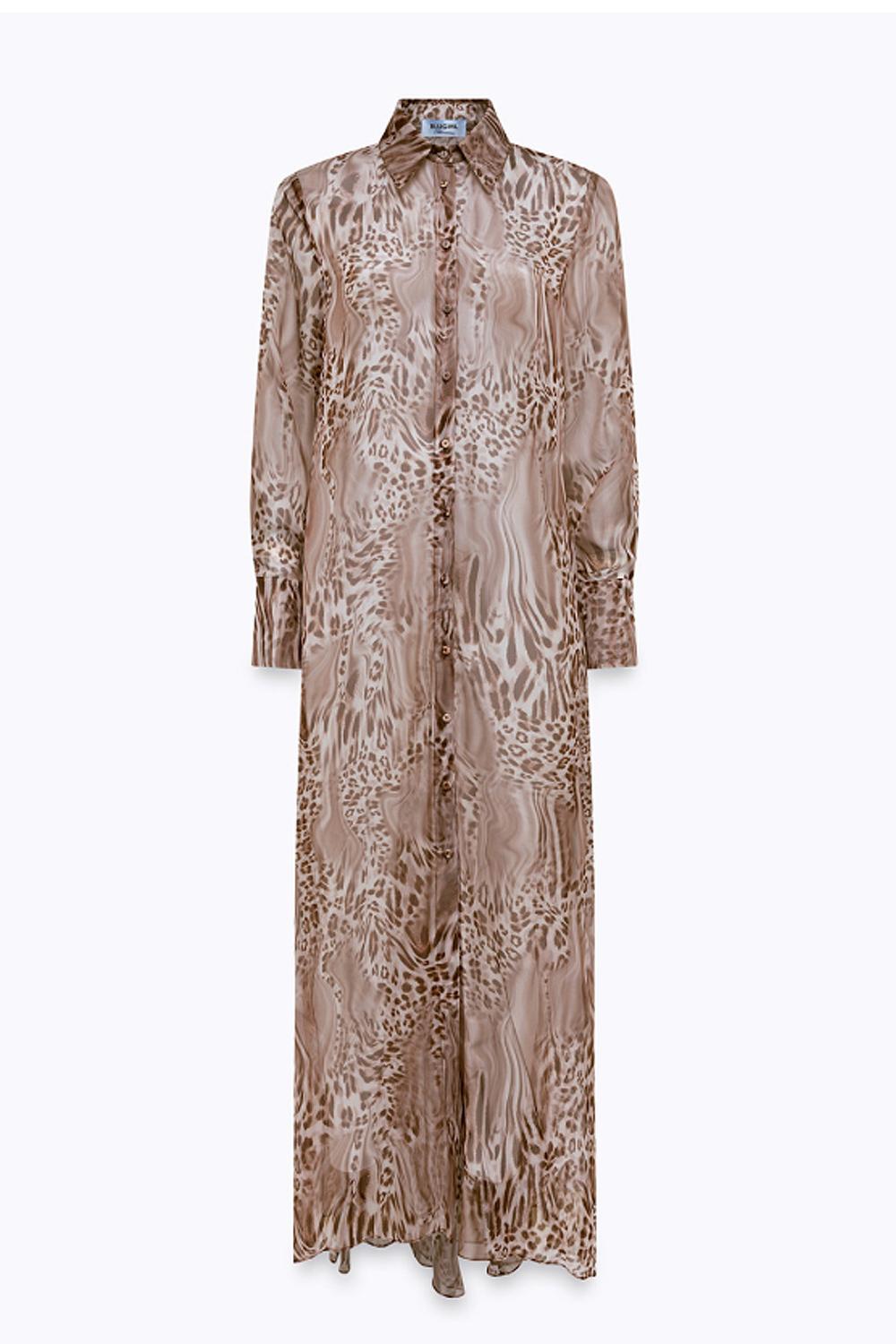 MAXI CAMICIA IN CHIFFON ANIMALIER RA6088 TS121P9371 Blugirl 