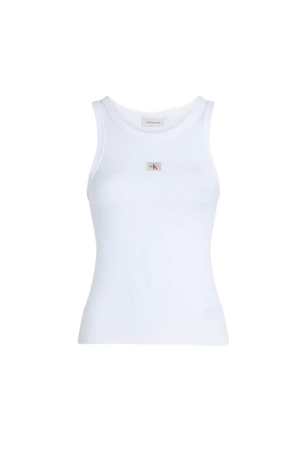 Canotta in cotone a costine slim<BR/> J20J224762 YAF Calvin Klein 
