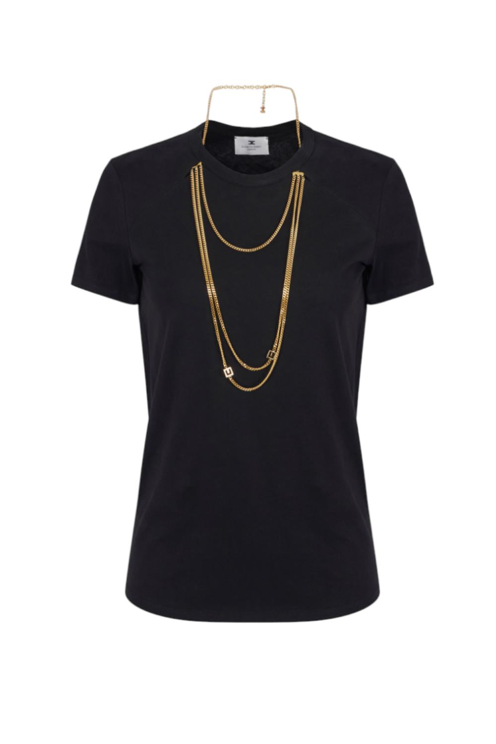 T-shirt in jersey con accessorio gioiello<BR/> MA009 56E2110 Elisabetta Franchi 