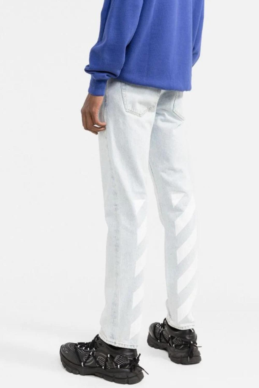 Jeans Uomo Off-White Diag Tab N Arrow Slim  Bleach Blue OMYA147C 99DEN0024001 Off-White 