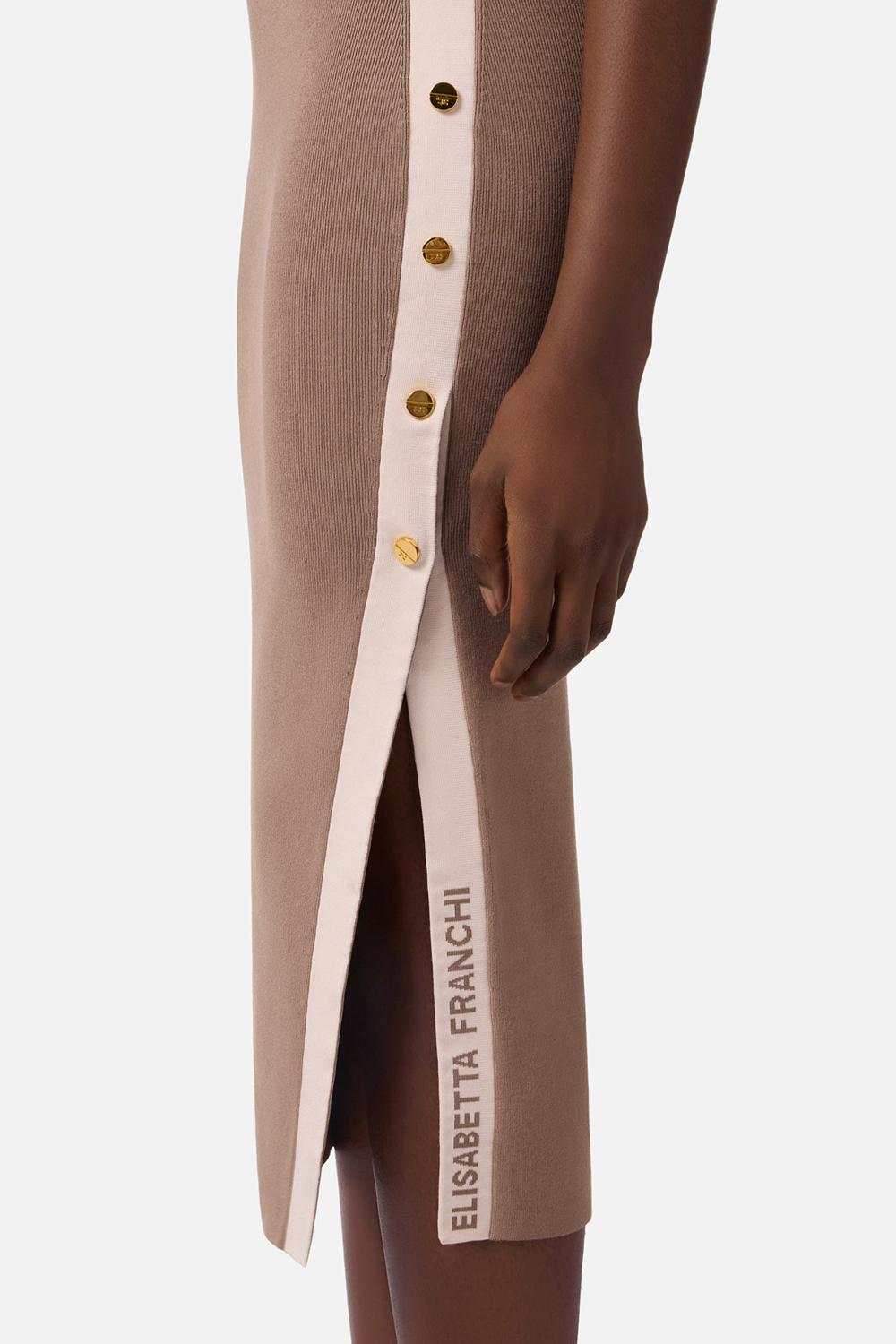 Abito in maglia con bande in viscosa lucida AM03S 61E2727 Elisabetta Franchi 