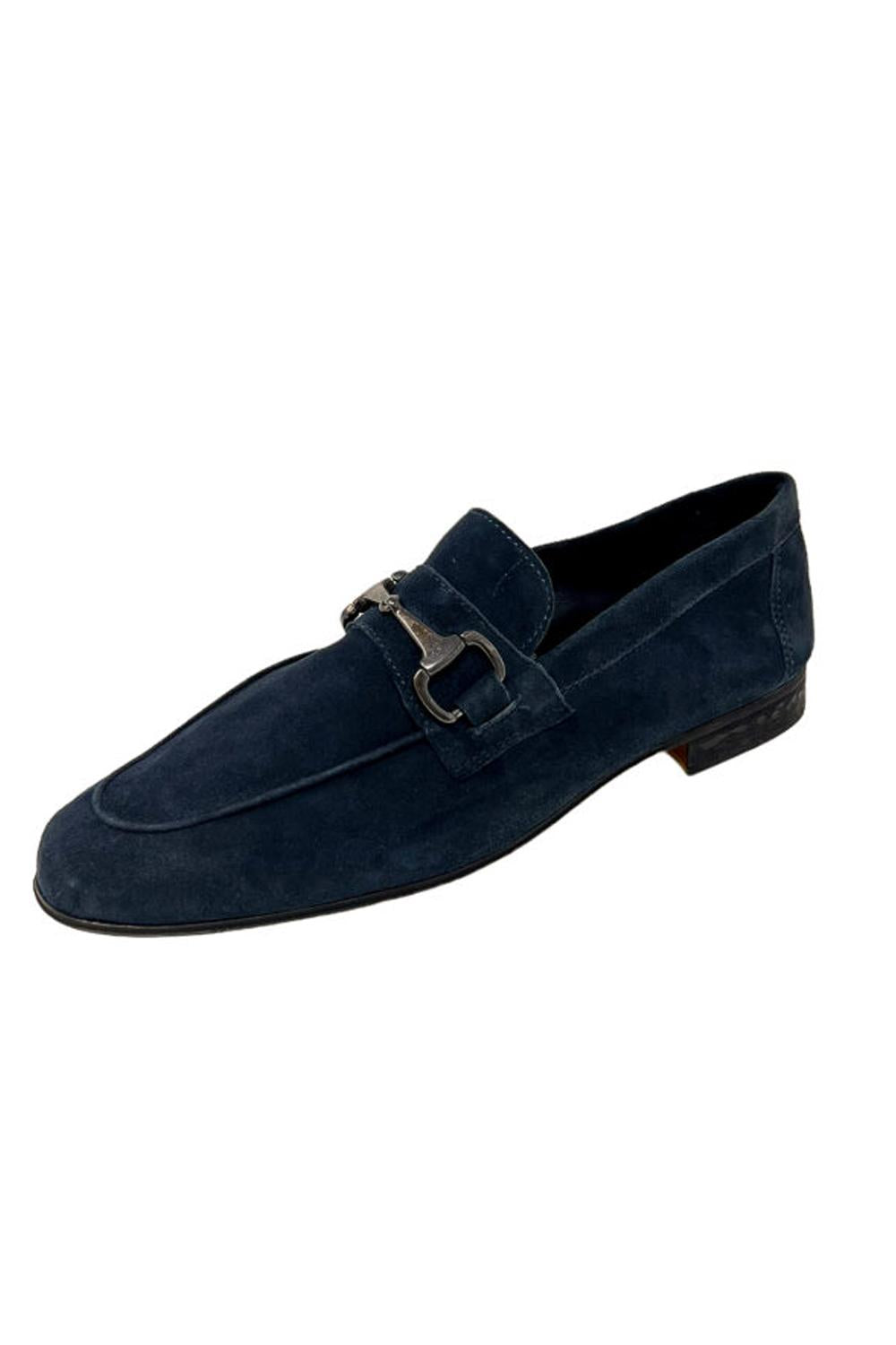 Mocassino in Camoscio Penny Loafer Antica Cuoieria 22677-V07 AMALFIBLU Antica Cuoieria 