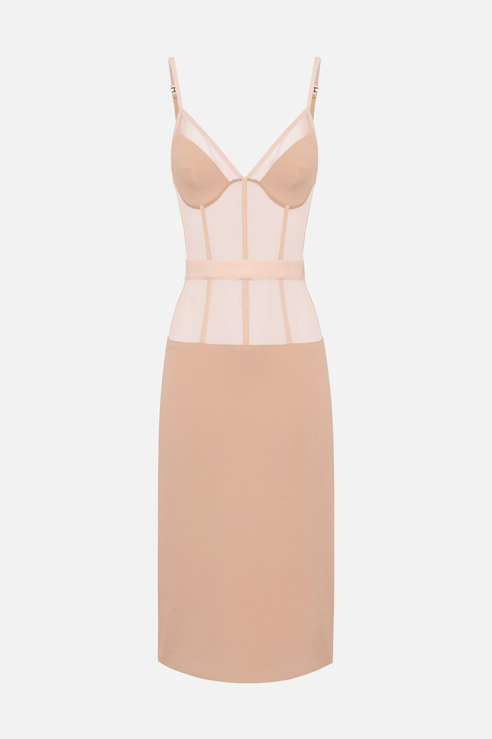 Tubino in crêpe e tulle<BR/> AB701 51E2283 Elisabetta Franchi 