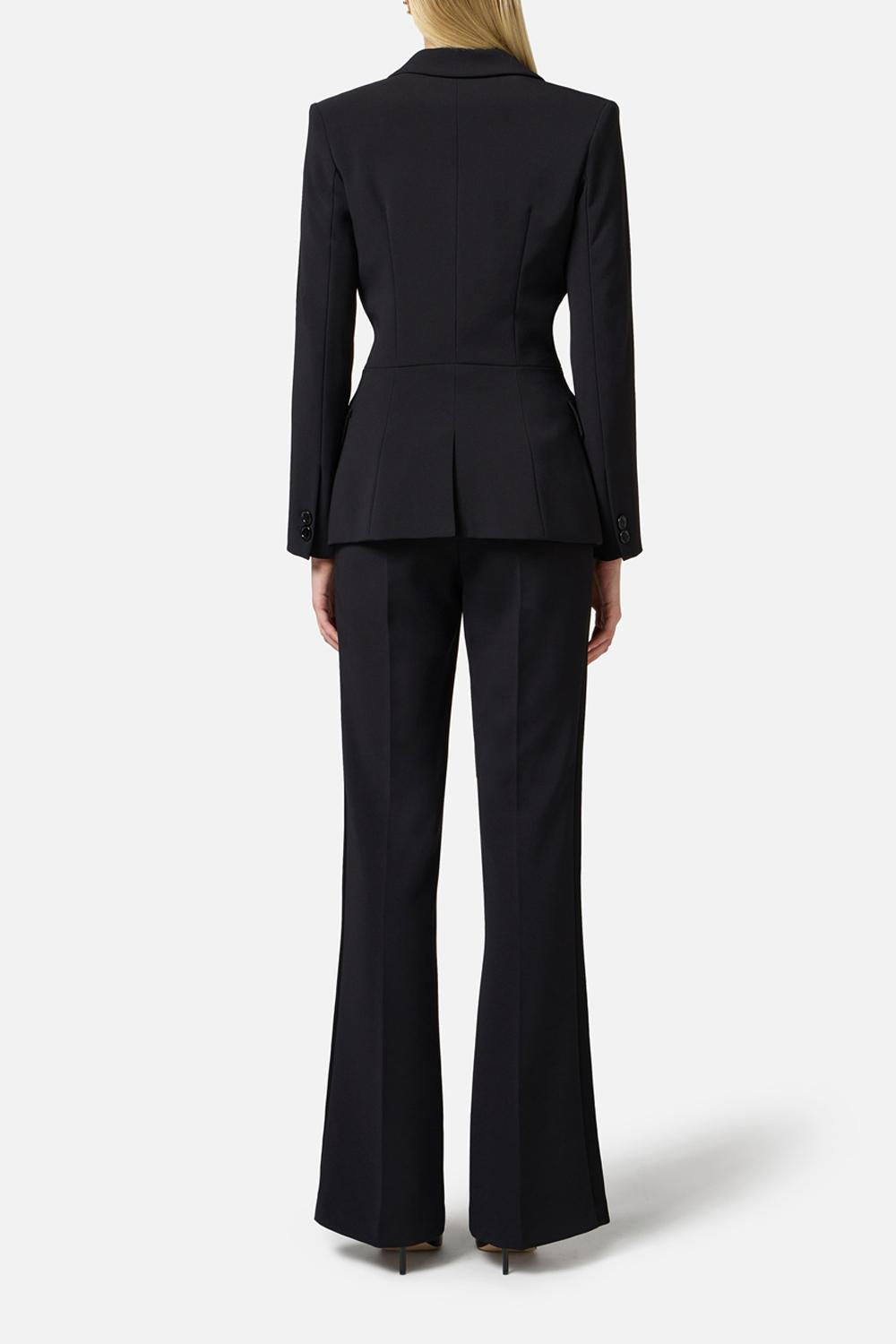 Tailleur doppiopetto in crêpe con bande in raso<BR/> TP002 51E2110 Elisabetta Franchi 