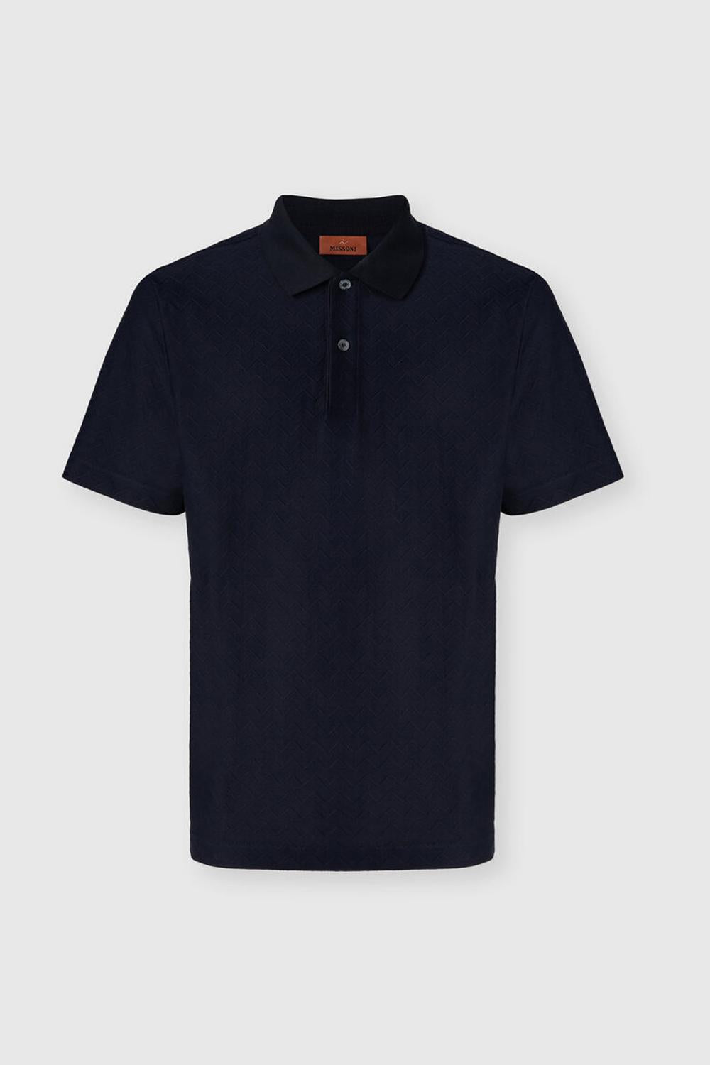 Polo in cotone jacquard con zig zag tono su tono BS26S201 BJ00QMS72P4 Missoni 