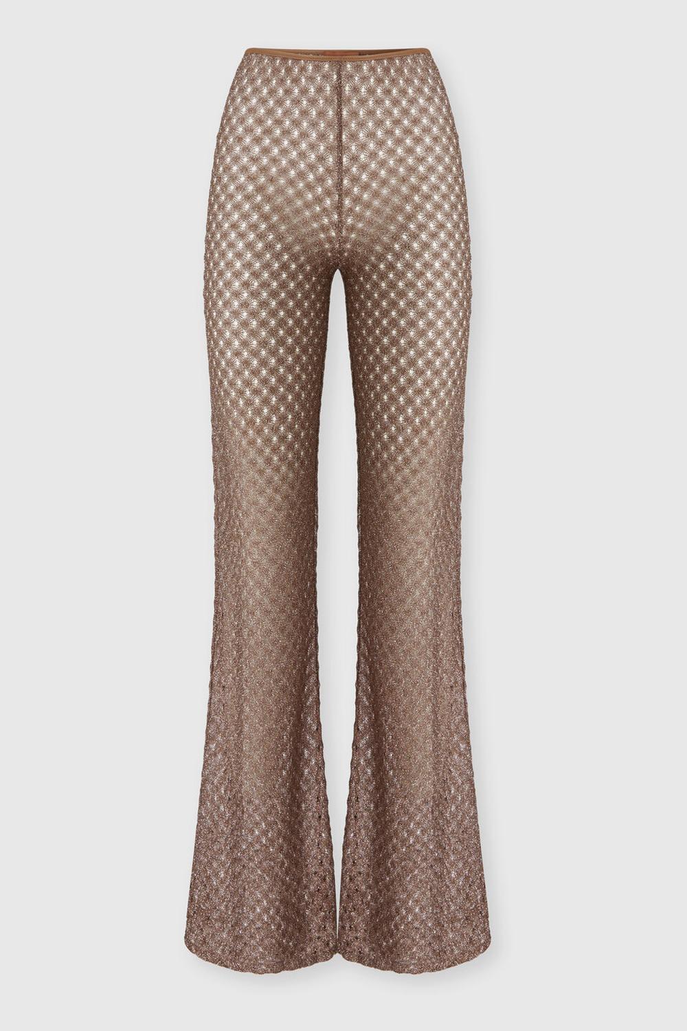 Pantaloni in viscosa lamé motivo ragnatela MC25SI00 BR014DS80EE Missoni 