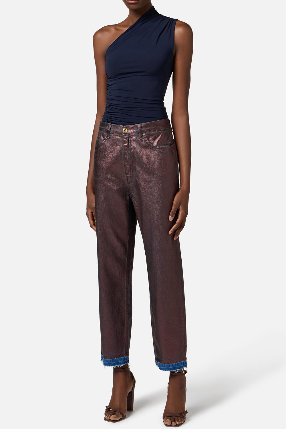 Top monospalla in jersey leggero<BR/> CN005 52E2DC8 Elisabetta Franchi 