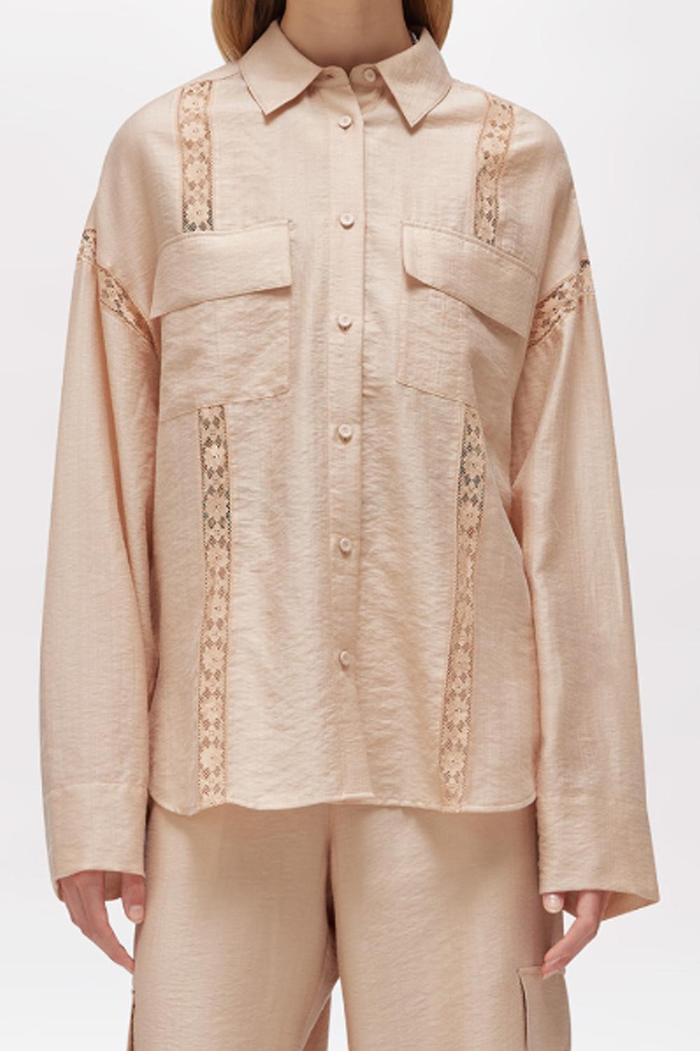 CAMICIA IN LYOCELL E PIZZO RA6062 T486A61212 Blugirl 