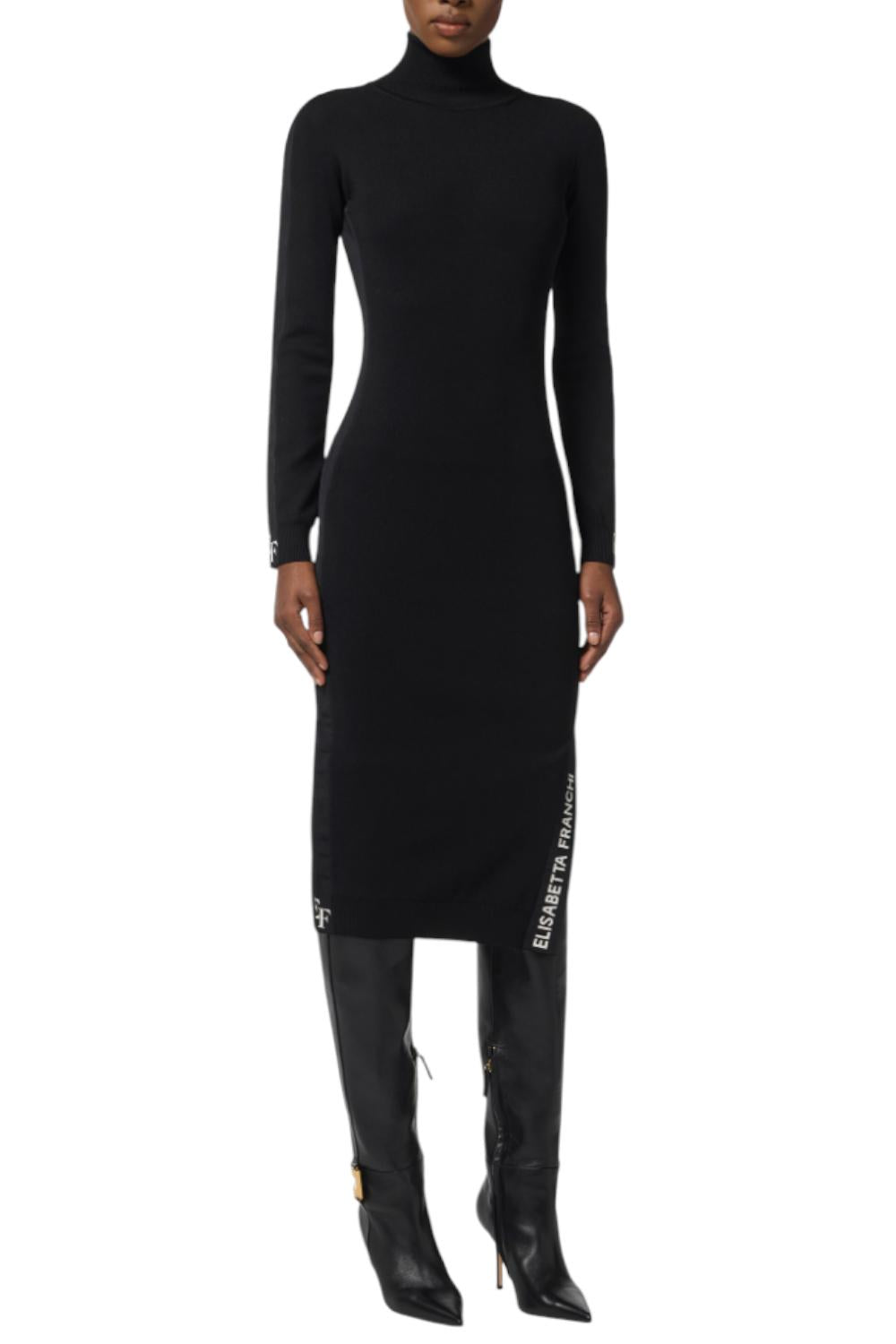 Abito in viscosa con bande lucide<BR/> AM03S 56E2EF3 Elisabetta Franchi 