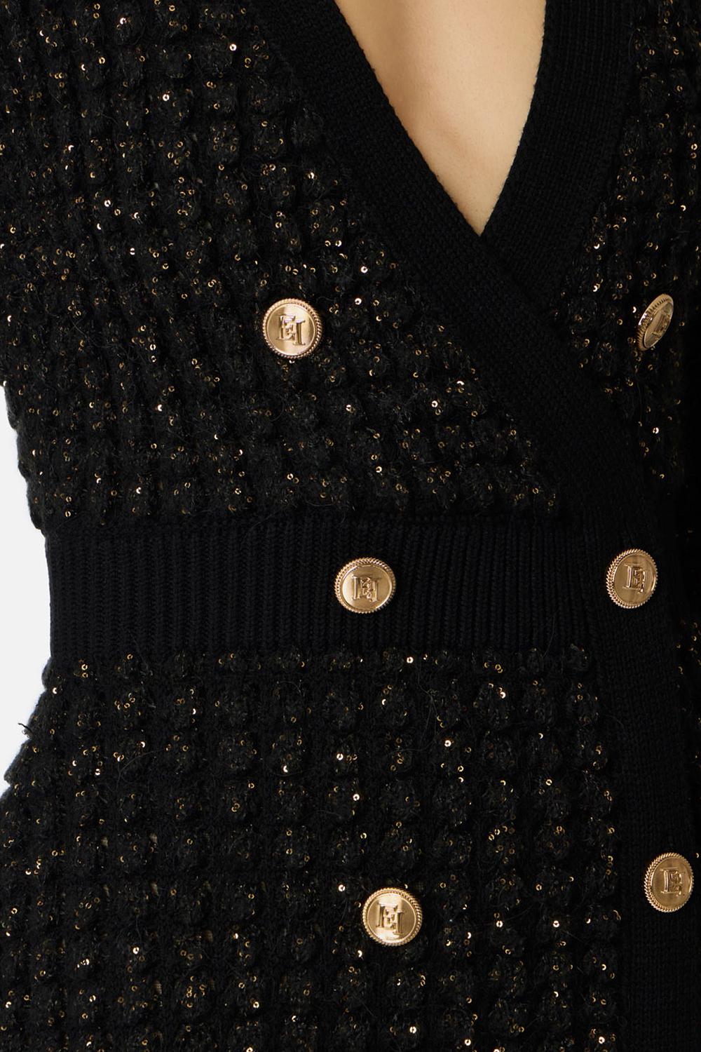 Abito in maglia bouclé con paillettes AM15Q 56E2110 Elisabetta Franchi 