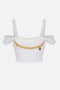 Top Elisabetta Franchi in Cotone con Maniche Corte e Collana Amovibile TO048 61E2100 Elisabetta Franchi 