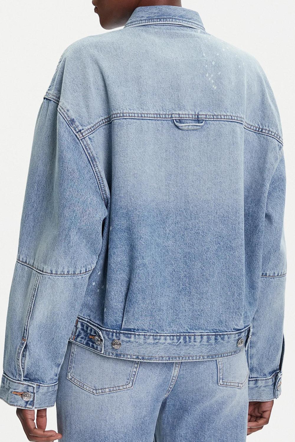 giubbotto di jeans basico iconico in denim chiaro LV047C730G X0N Calvin Klein 