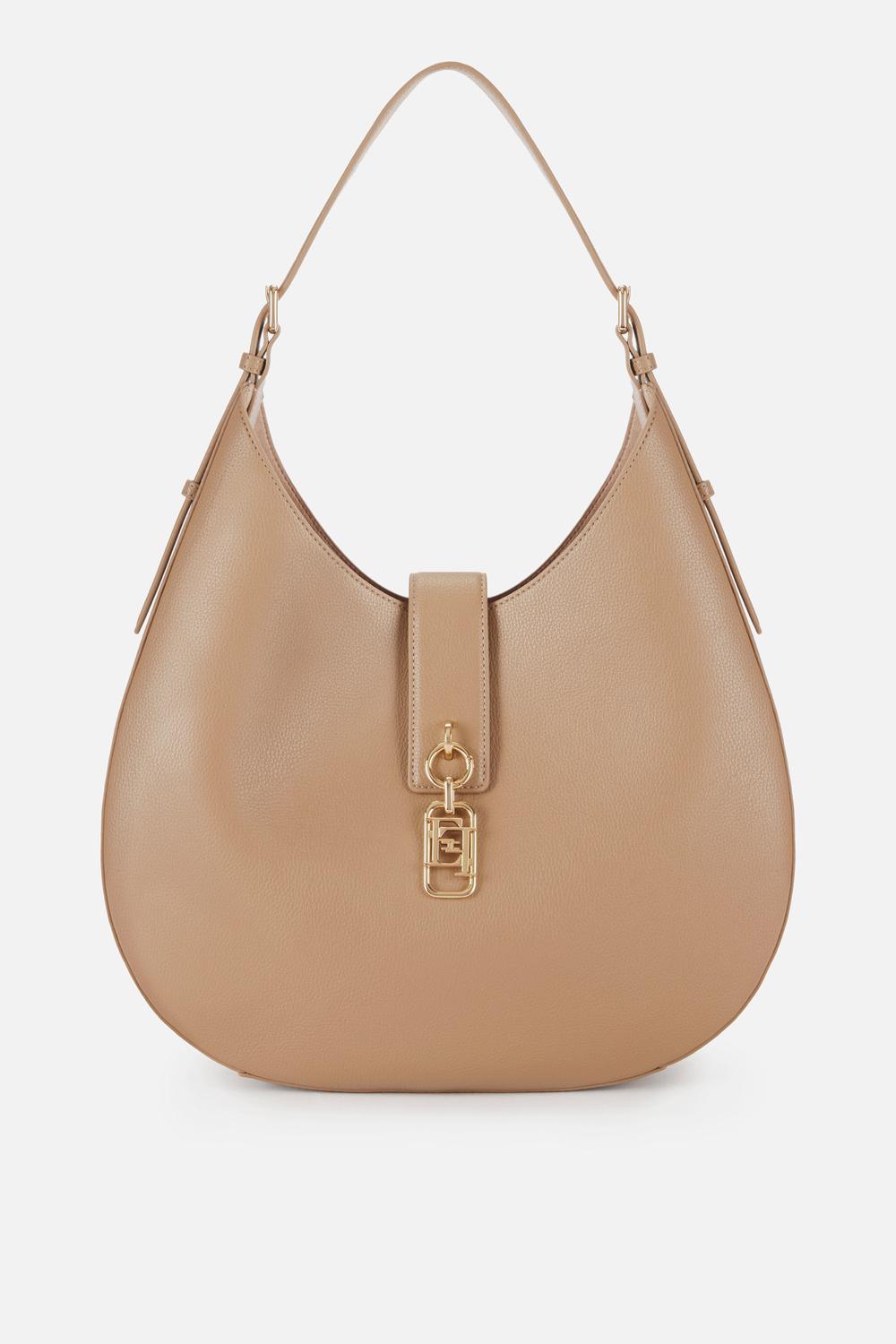 Borsa hobo rotonda con charm e finiture in metallo dorato BS06A 62E2229 Elisabetta Franchi 