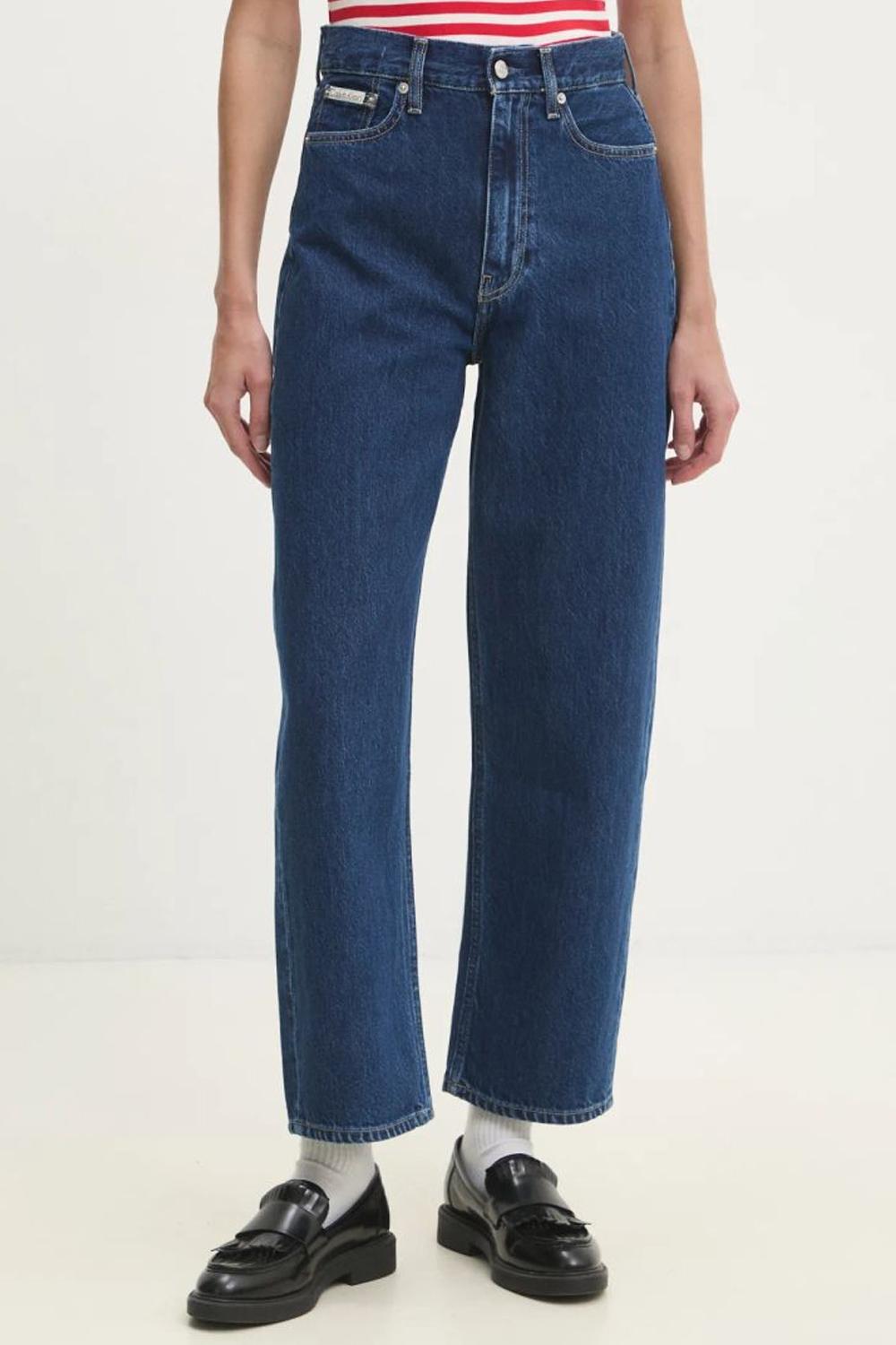 High Rise Barrel Jeans<BR/> J20J225004 1BJ Calvin Klein 