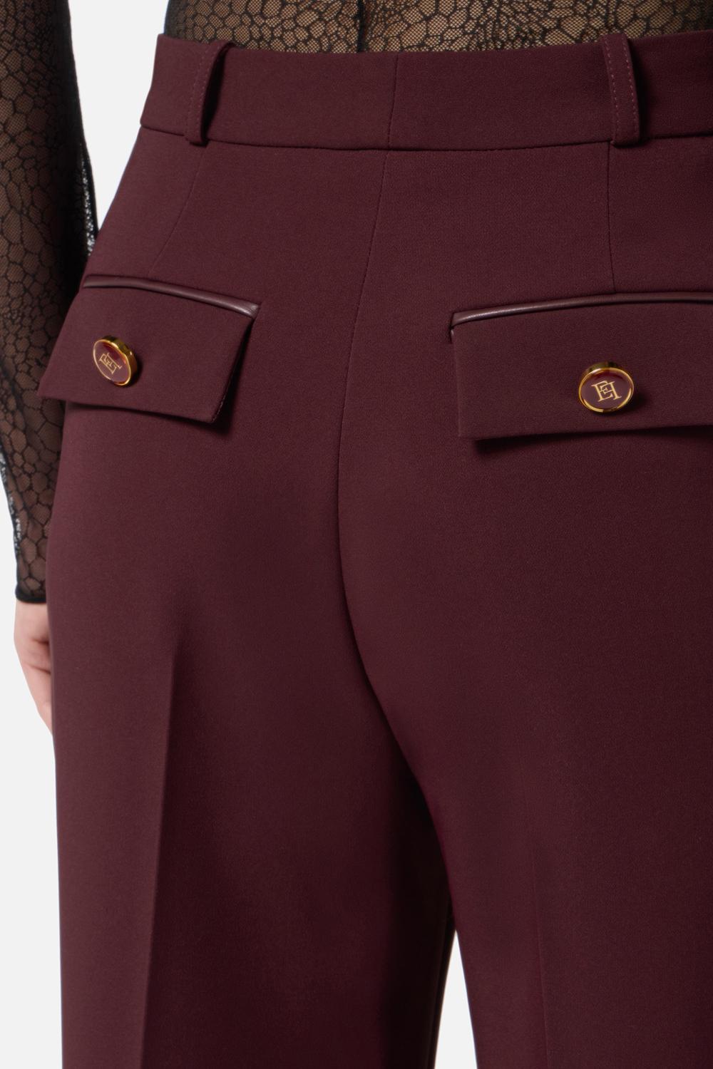 Pantaloni in crêpe leggero con pinces<BR/> PA125 56E2EA4 Elisabetta Franchi 