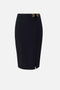 Gonna Midi Elisabetta Franchi in Doppio Crêpe Stretch con Spacco Laterale GO147 61E2110 Elisabetta Franchi 