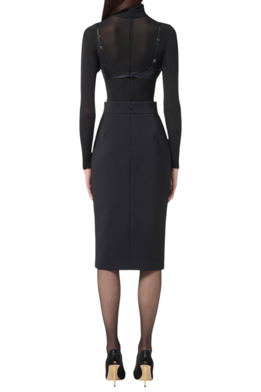 Gonna in crêpe leggero con zip<BR/> GO134 56E2110 Elisabetta Franchi 