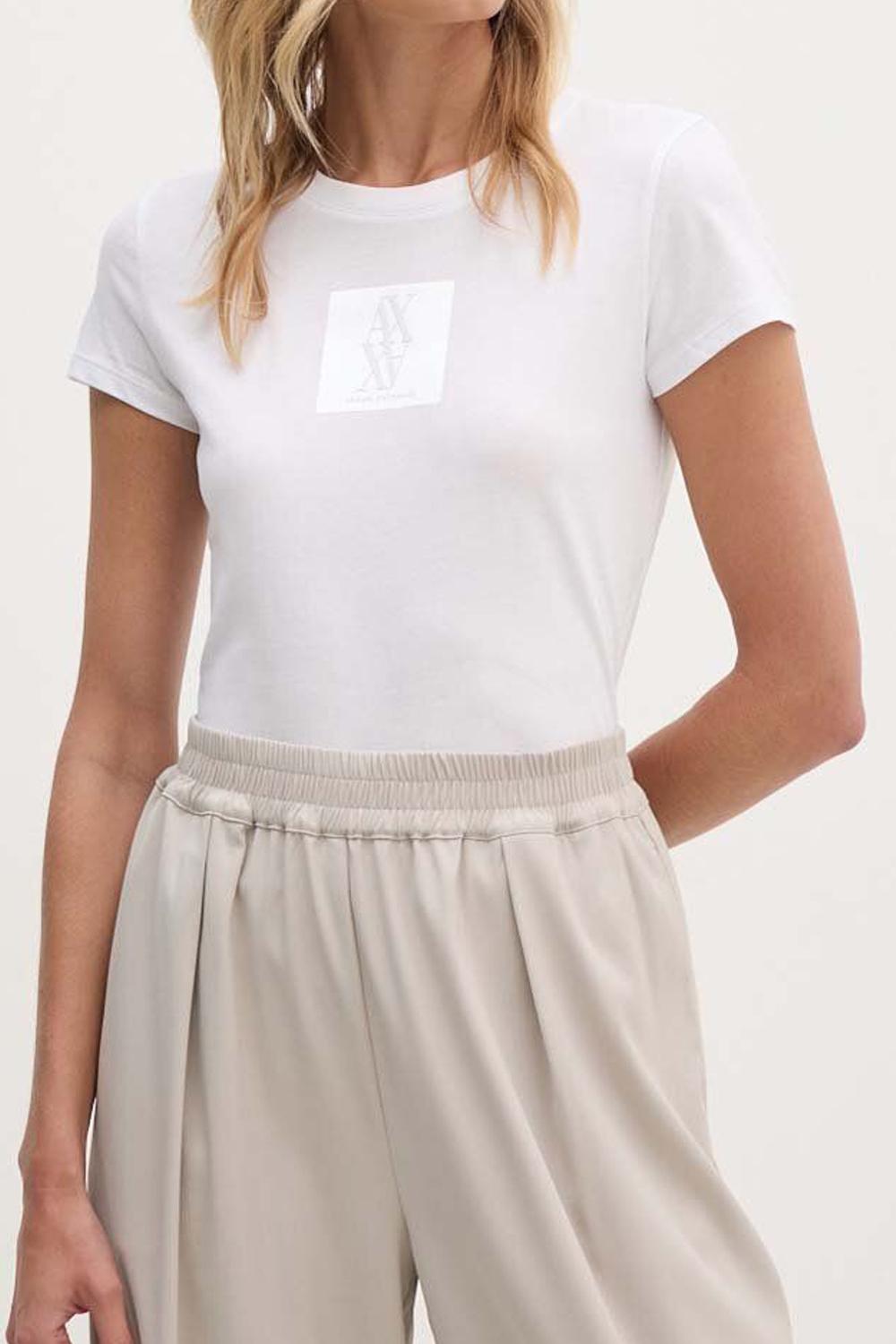 T-shirt slim fit con monogram in cotone organico ASV Armani Exchange A | X<BR/> 6DYT03 YJ3RZ1000 Armani Exchange 